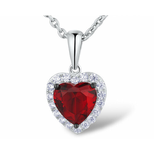фото Подвеска valtera, серебро, 925 проба, фианит, рубин синтетический