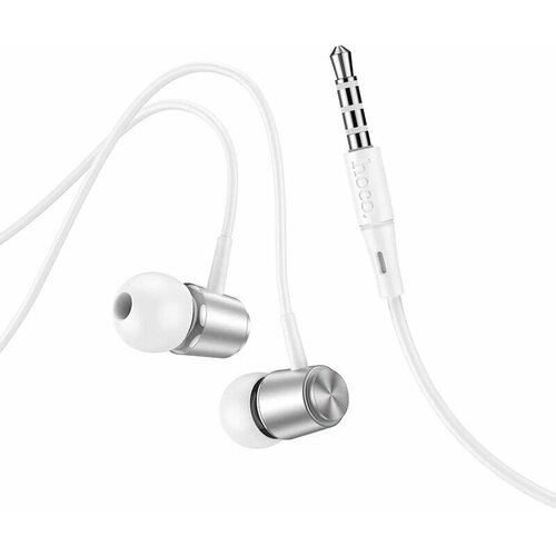 Наушники M108 Spring metal universal HOCO вакуумные с микрофоном белый 39900₽
