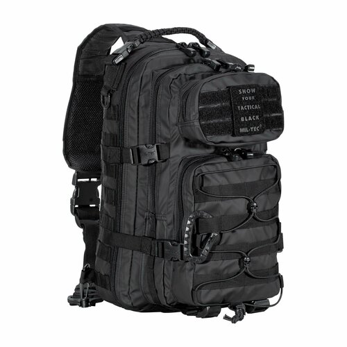 Mil-Tec Backpack One Strap Assault Pack LG tactical black pew tactical flat pack 2 0 assault pack d3crm mk4 chest rig airsoft gear pk02