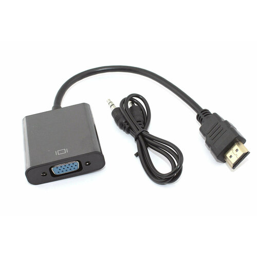 Переходник с кабелем HDMI на VGA плюс аудио aдаптер переходник с hdmi на vga с кабелем aux fixtor ot 5169 белый в пакете