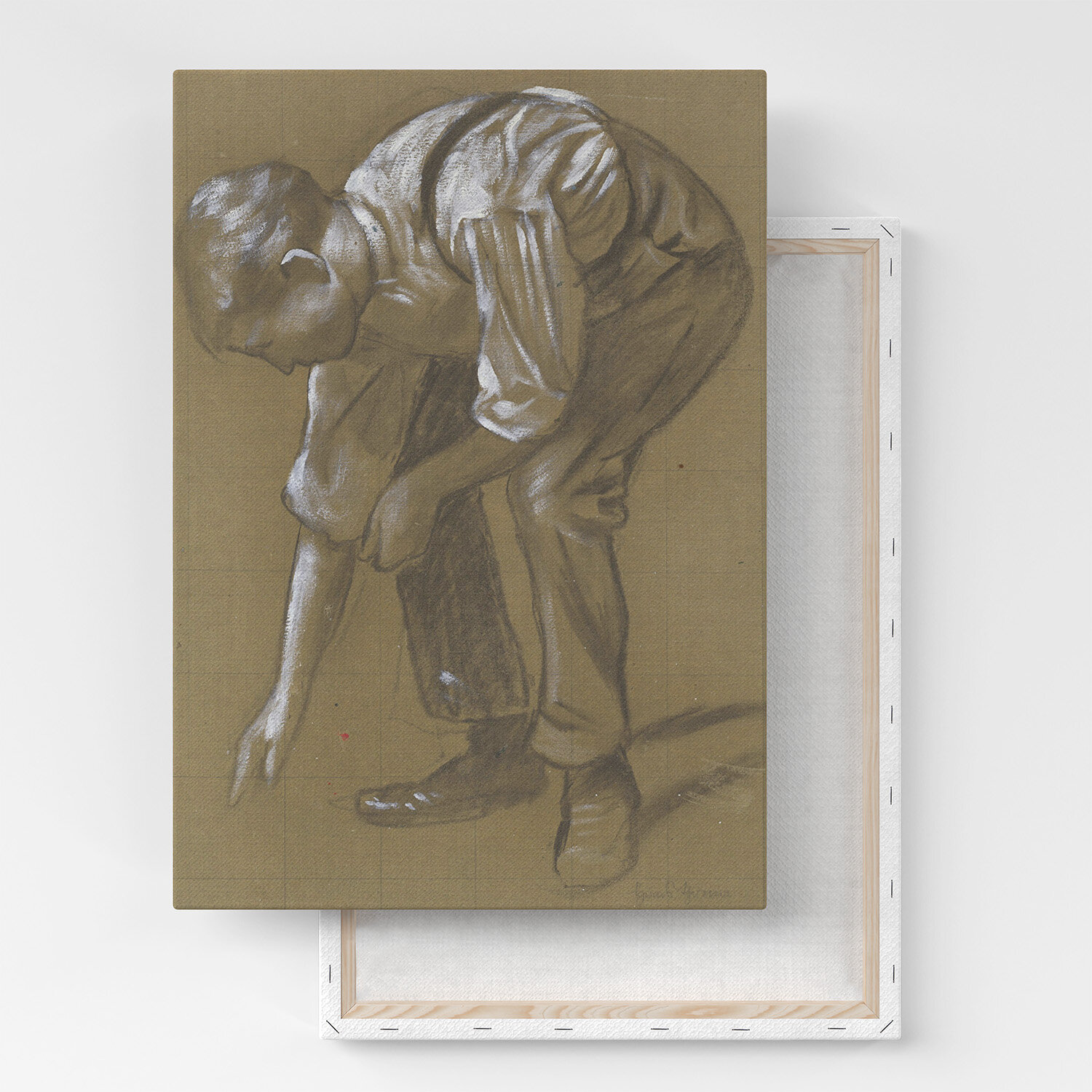 Картина на холсте, репродукция / Ханс Тома - A Man Bending Over / Размер 30 x 40 см