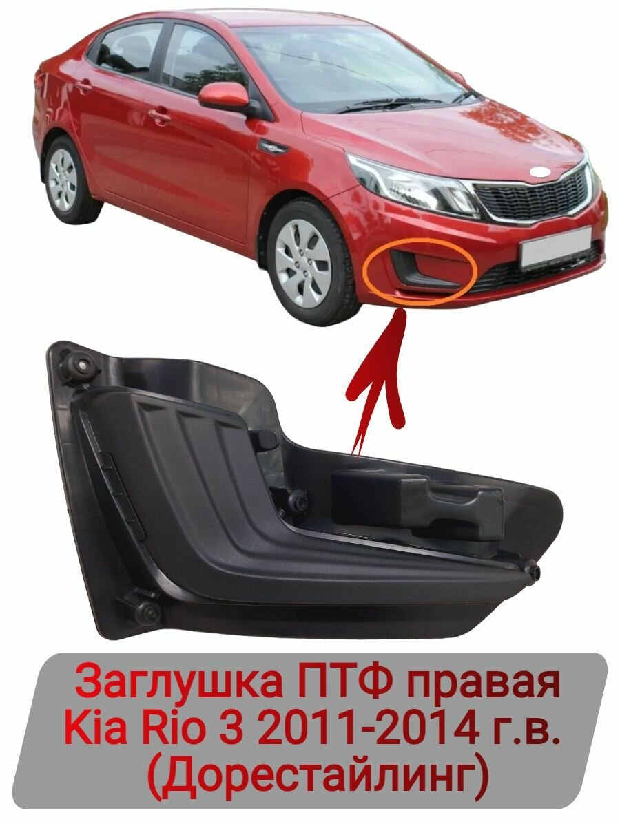 Заглушка ПТФ правая Kia RIo 2011-2014