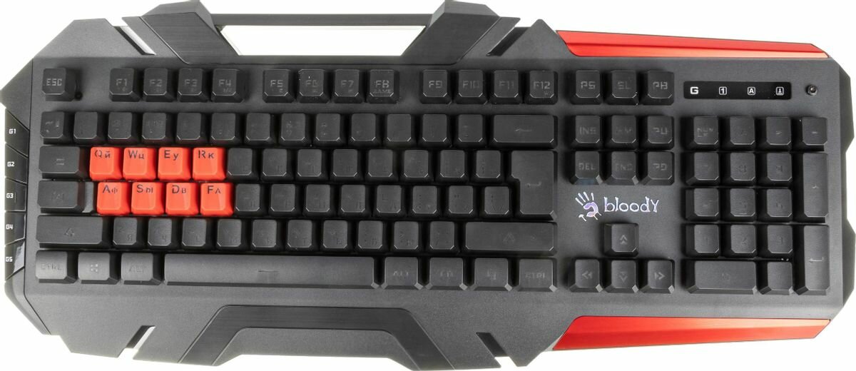 Клавиатура A4TECH Bloody B3590R, USB, черный + красный [b3590r (black+red)]