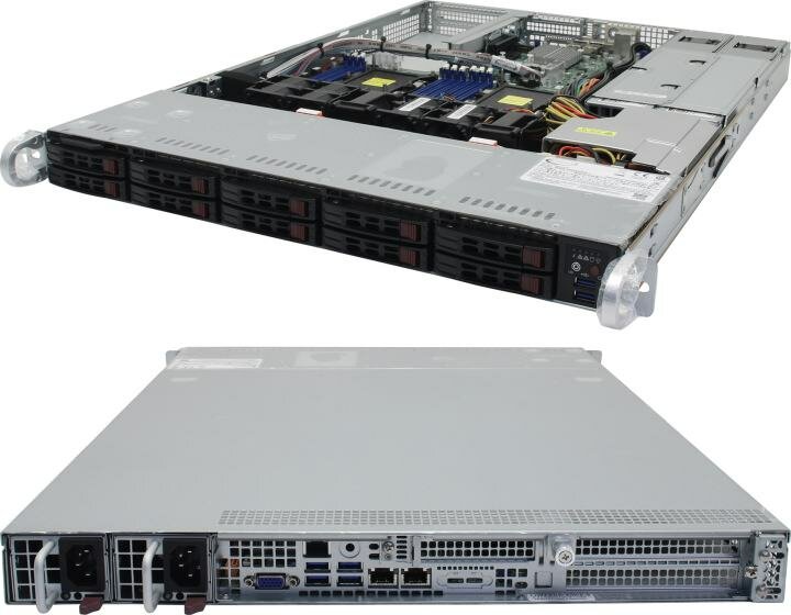 Сервер в корпусе высотой 1U Никс sS9500/pro1U S924R1Ni Xeon Silver 4214R/192 ГБ/2 x 960 Гб SSD/Aspeed AST2500