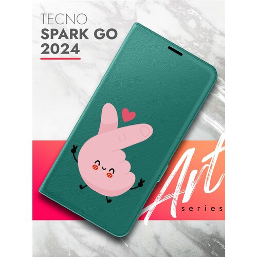 Чехол на Tecno Spark Go 2024 (Техно Спарк Гоу 2024) зеленый опал книжка эко-кожа с функцией подставки и магнитами Book Case, Brozo (принт) Лайк чехол на tecno spark go 2024 техно спарк гоу 2024 зеленый опал книжка эко кожа функцией подставки магнитами book case brozo принт корги в пончике