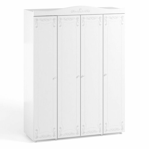 Шкаф 4 дв (560) с 4 Большими глухими дверьми Катрин-К ИТ-59 Италия Белое дерево