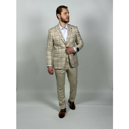 фото Костюм , размер 54, бежевый senzo rivoli