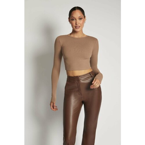 фото Кроп-топ размер xs-s, коричневый good shine