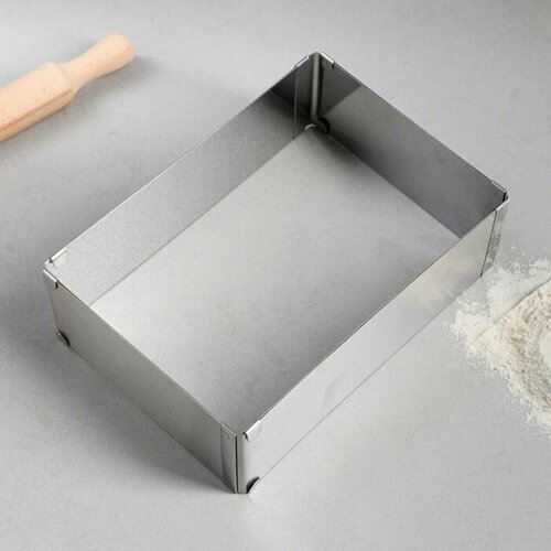 Раздвижная форма для выпечки прямоугольная форма длина 28-53 см ширина 18-33 см высота 5 см 590₽