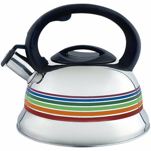 Чайник для плиты WEBBER BE-0523 со свистком 3,0 л, нержавеющая сталь, меняет цвет