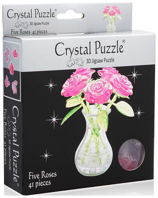 Головоломка 3D Crystal Puzzle Букет в вазе Розовый цвет: розовый - фото №16