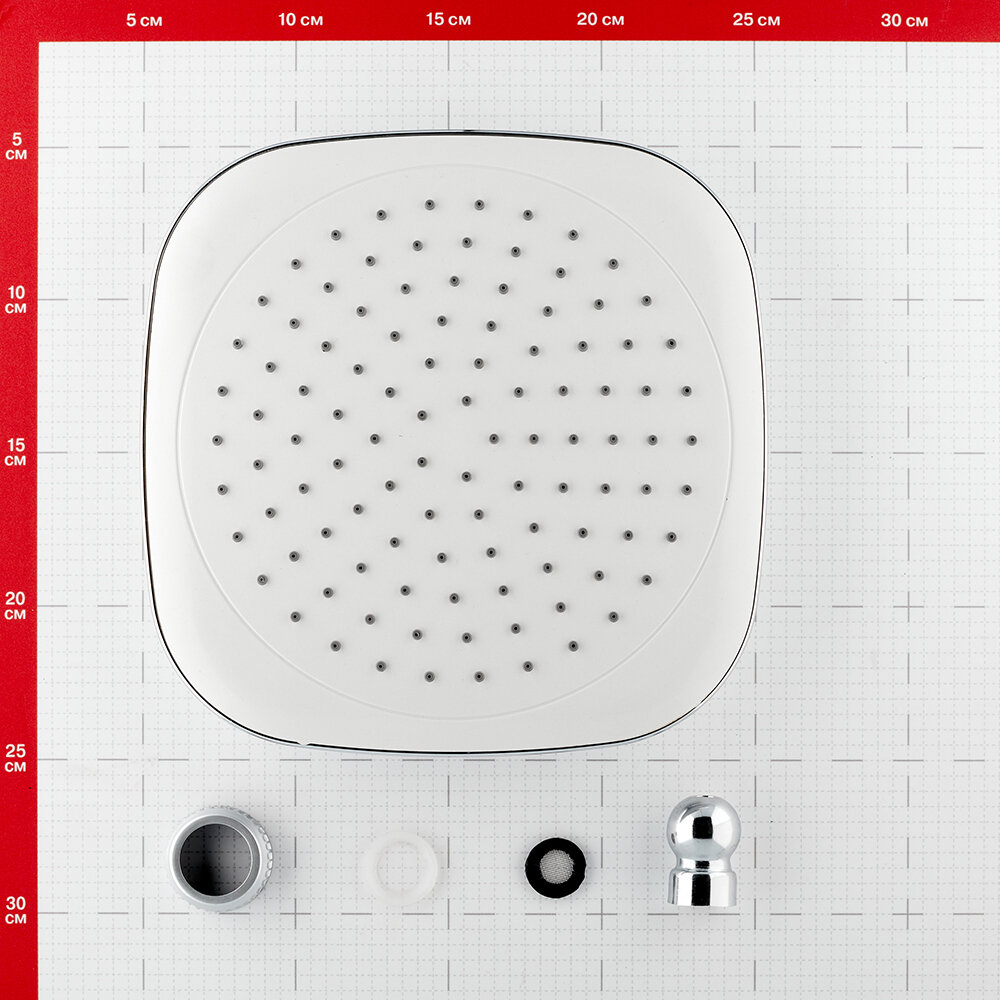 Лейка для верхнего душа 200х200 мм 1 режим пластик хром/белый (793143)