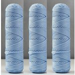 Osttex Шнур для вязания б/серд 100% полиэфир, ширина 3мм 100м/210гр, (17 голубой) 3шт - изображение