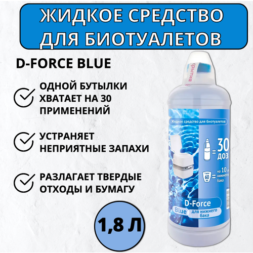 Ваше хозяйство Жидкое средство для биотуалетов D-Force Blue 1,8 л