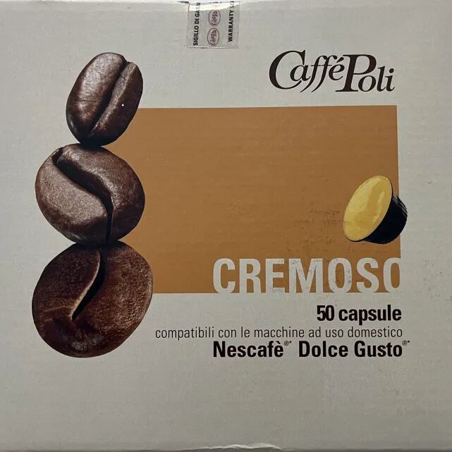 Итальянские капсулы Dolce Gusto Caffe Poli Cremoso,50шт. Made in Italy.