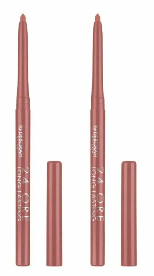 Карандаш для губ автоматический Deborah Milano, 24 Ore Long Lasting Lip Pencil, тон 08 Розовый нюд, 0,4 гр, 2 шт