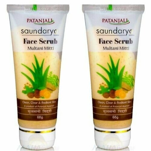 Patanjali скраб для лица саундарья мултани мити 60гр 2 штуки в упаковке 901₽