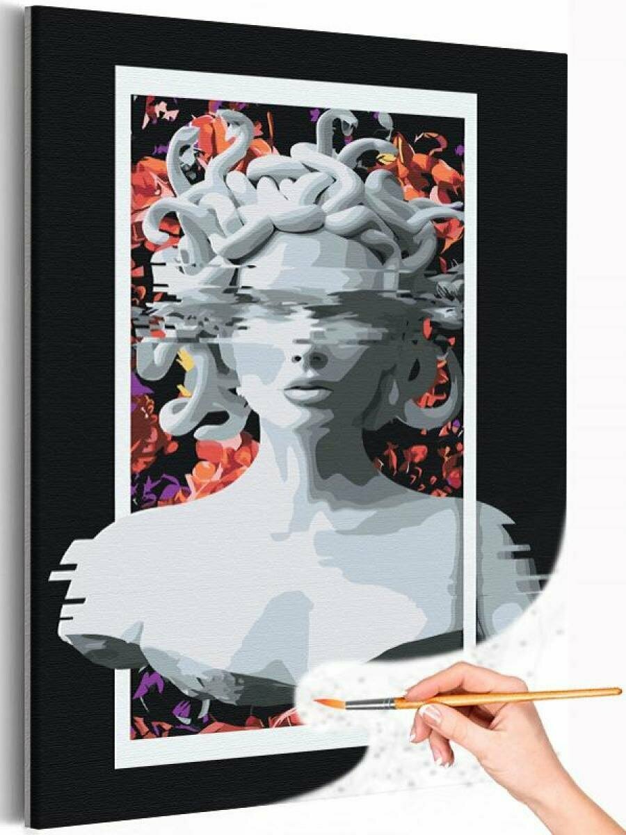 Медуза Горгона скульптура Арт Граффити Давид Интерьерная Греция Классика Раскраска картина по номерам на холсте 40х60