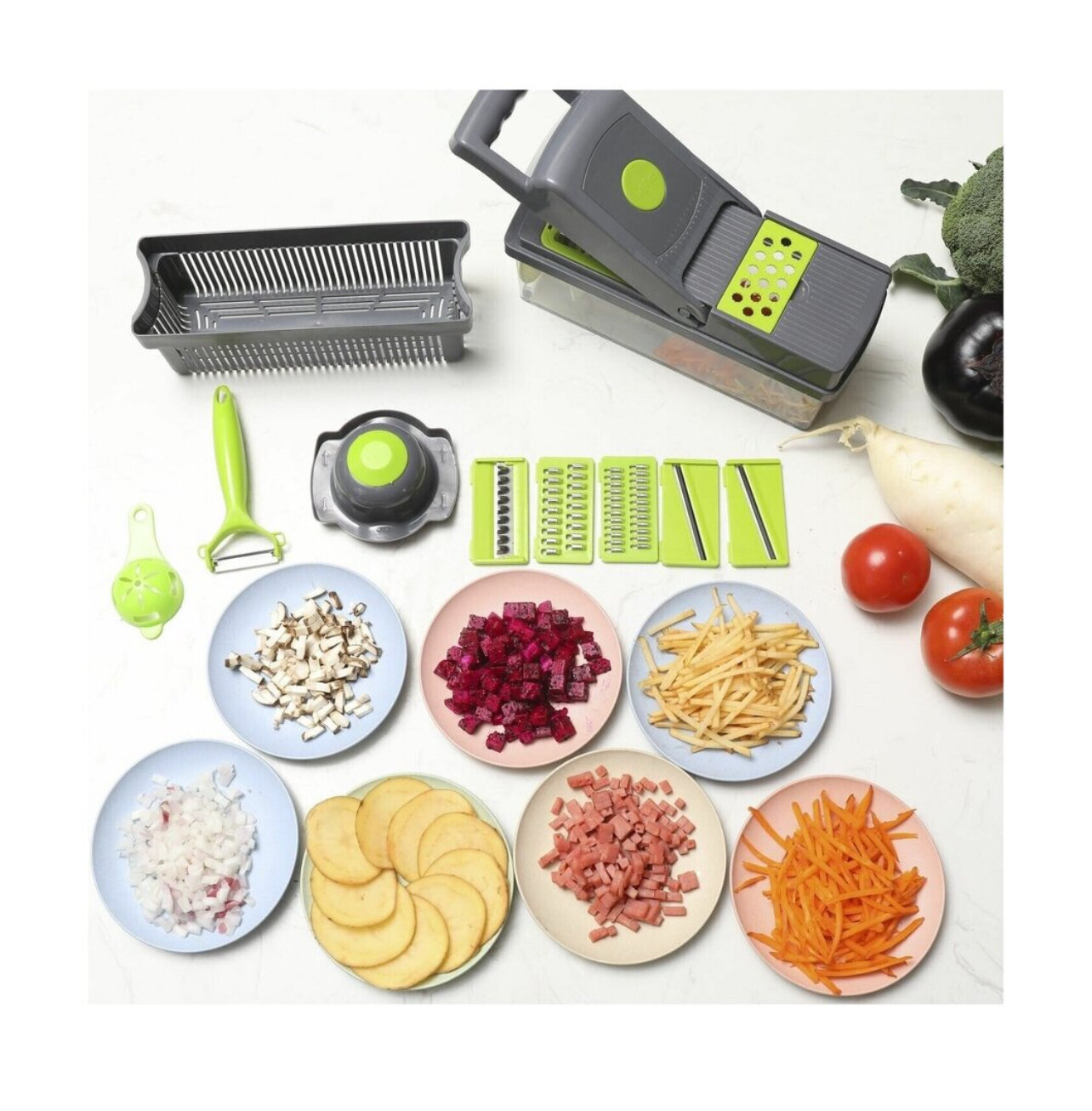 Овощерезка Veggie Slicer слайсер с контейнером 14 в 1 — фото 1