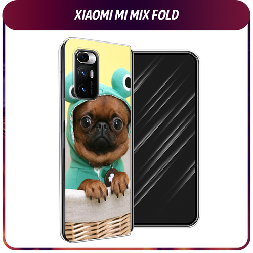 Силиконовый чехол на Xiaomi Mi Mix Fold / Сяоми Ми Микс Фолд Собачка в шапке лягушки силиконовый чехол на xiaomi mi mix fold сяоми ми микс фолд мандала космос