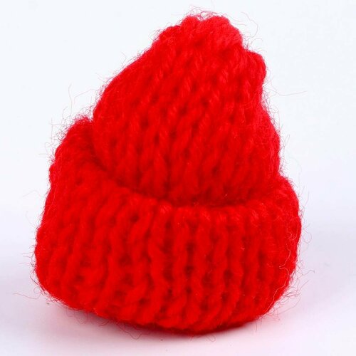 Одежда для куклы - Шапка цвет красный акрил 10 шт в наборе 239₽