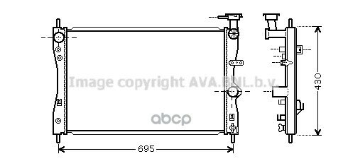 Радиатор системы охлаждения MITSUBISHI Colt 1.1, 1.3, 1.5 (04>12) Ava арт. MTA2172