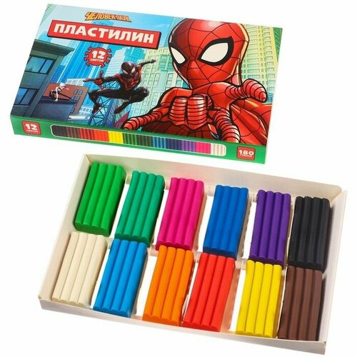Пластилин 12цв 180г Человек паук 498₽