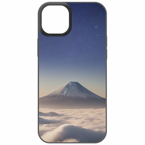 Чехол-накладка Krutoff Soft Case Япония, Фудзияма для iPhone 15 Plus черный чехол накладка krutoff soft case япония фудзияма для honor x5 plus черный