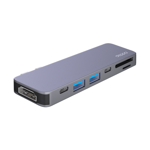 USB-C адаптер для MacBook 7-в-1, графит, крафт, Deppa 73121-OZ передача дискретной информации