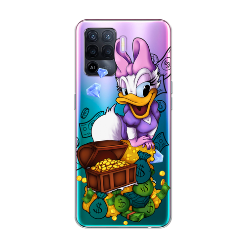 Силиконовый чехол на Oppo Reno 5 Lite / Оппо Рено 5 Лайт Rich Daisy Duck, прозрачный силиконовый чехол папоротник фон 2 на oppo reno 5 lite оппо рено 5 лайт