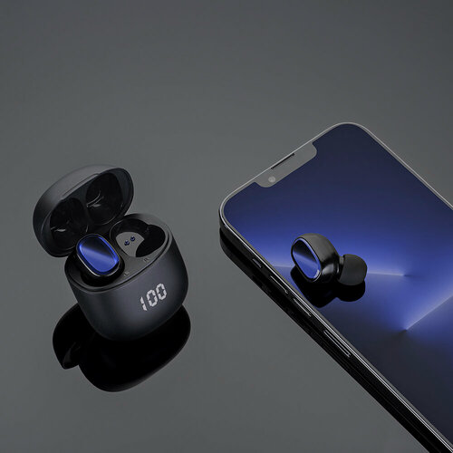 Изображение товара Беспроводные наушники Air Buds Pro, TWS, BT 5.3, LED, 300 мАч, черный, Deppa 44193-OZ/ Без заводской упаковки