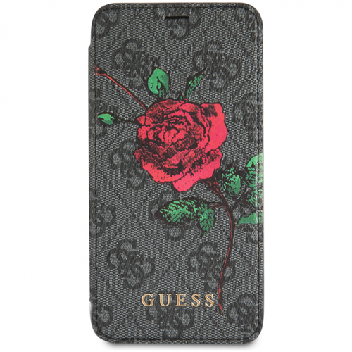 Чехол-книжка CG Mobile Guess Flower Desire 4G Booktype PU/Roses для iPhone X/XS, цвет Серый (GUFLBKPX4GROG)