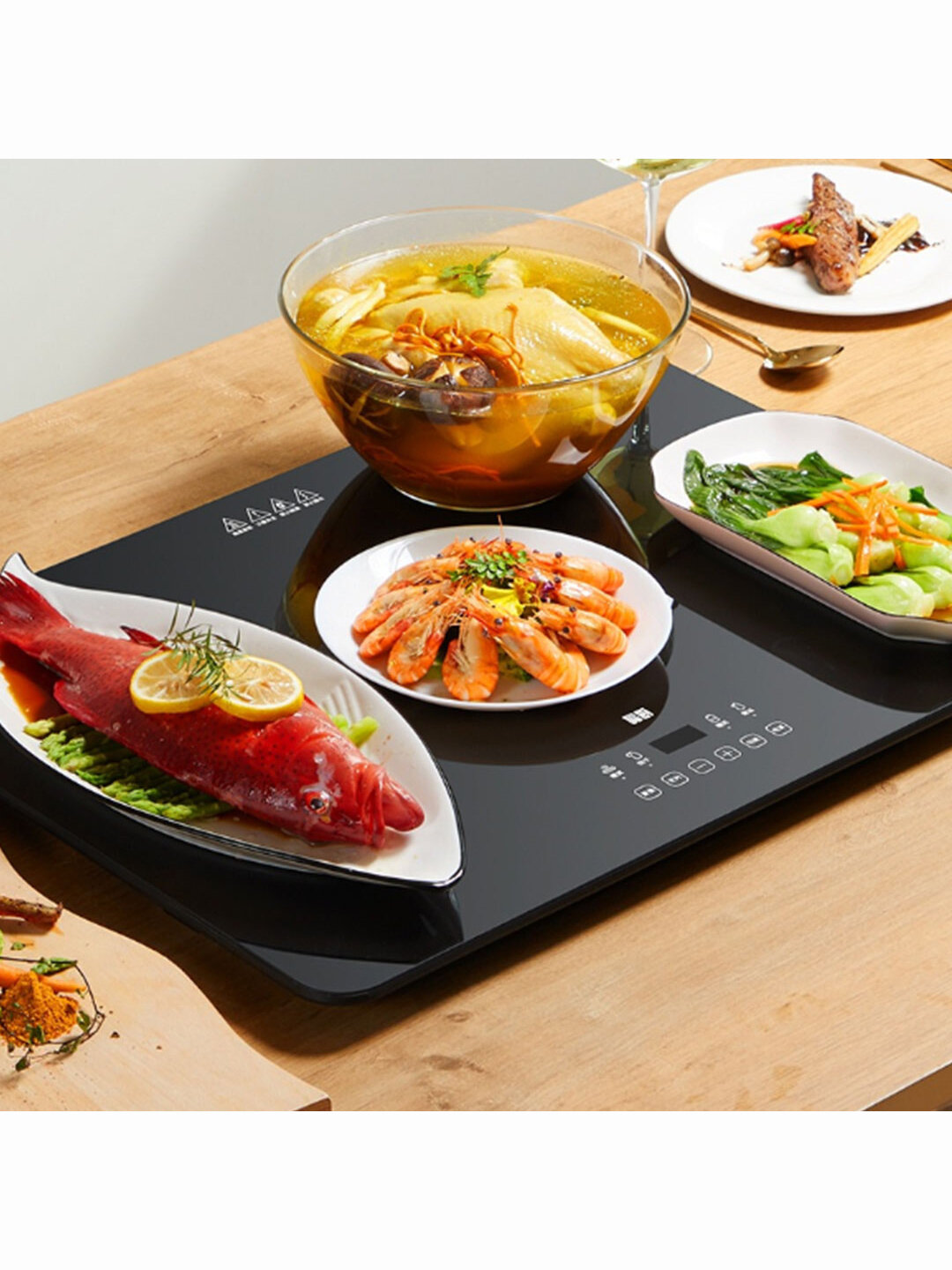 Изображение Многофункциональная доска с подогревом Xiaomi Crystal Kitchen Multifunctional Square Warming Board Black (MGNC-FB101-BK)