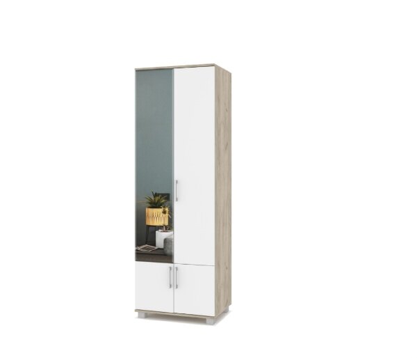 фото Модерн Шкаф 600 выдвижная штанга и зеркало Кана К-22 Серый дуб/Белый