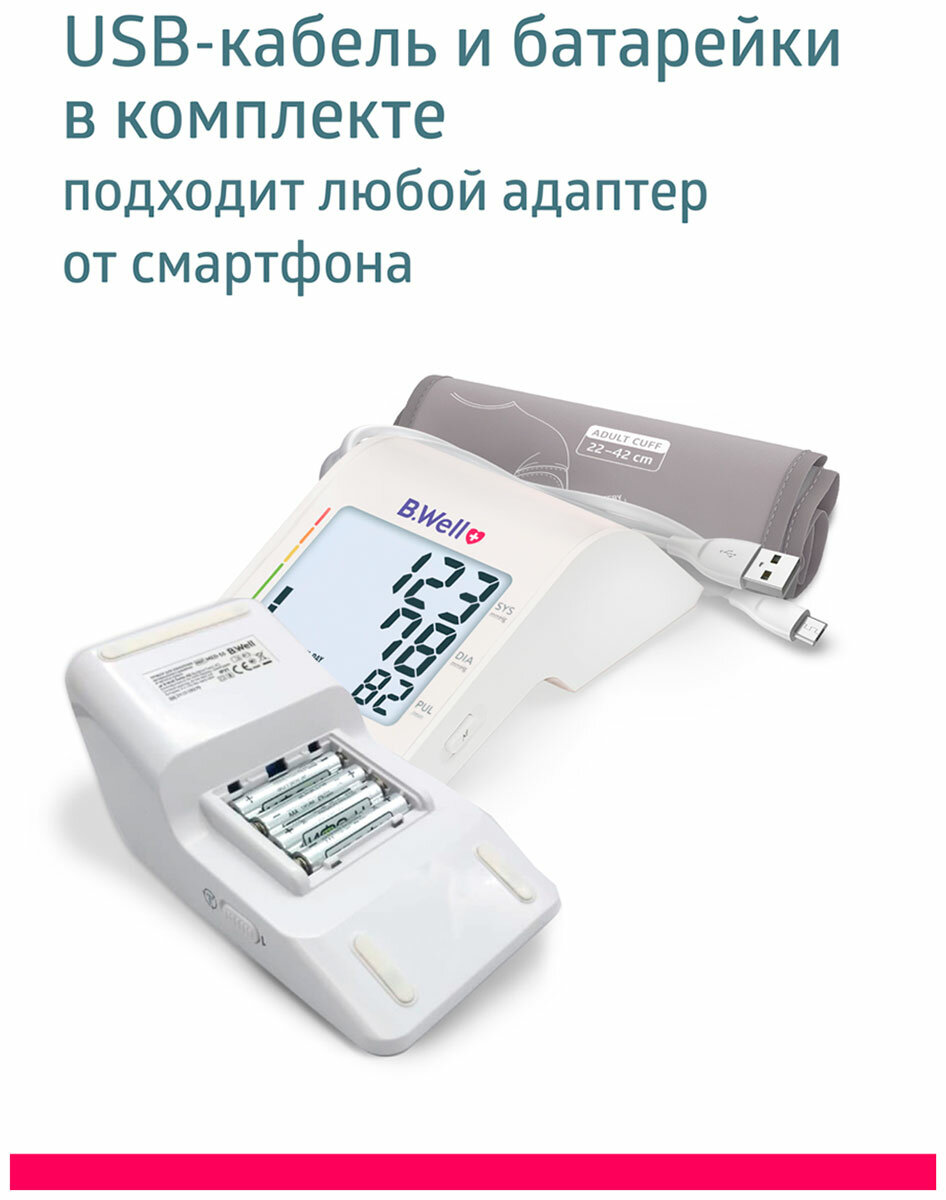 Тонометр автоматический c USB-кабелем MED-53 B.Well/Би Велл B.Well Swiss AG - фото №19