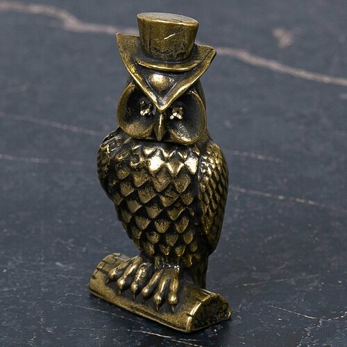 Статуэтка скульптура Сова в котелке 55 см бронзовая 1625₽