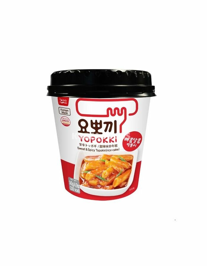 Рисовые клецки "Young Poong" Yopokki Sweet & Spicy Topokki с остро-сладким соусом, 140 г