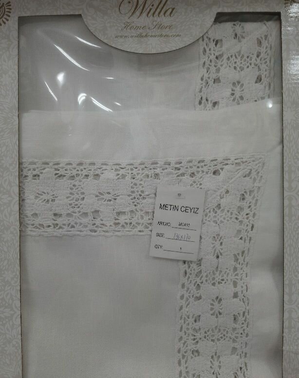 фото Скатерть 130/170 см. льняная белая