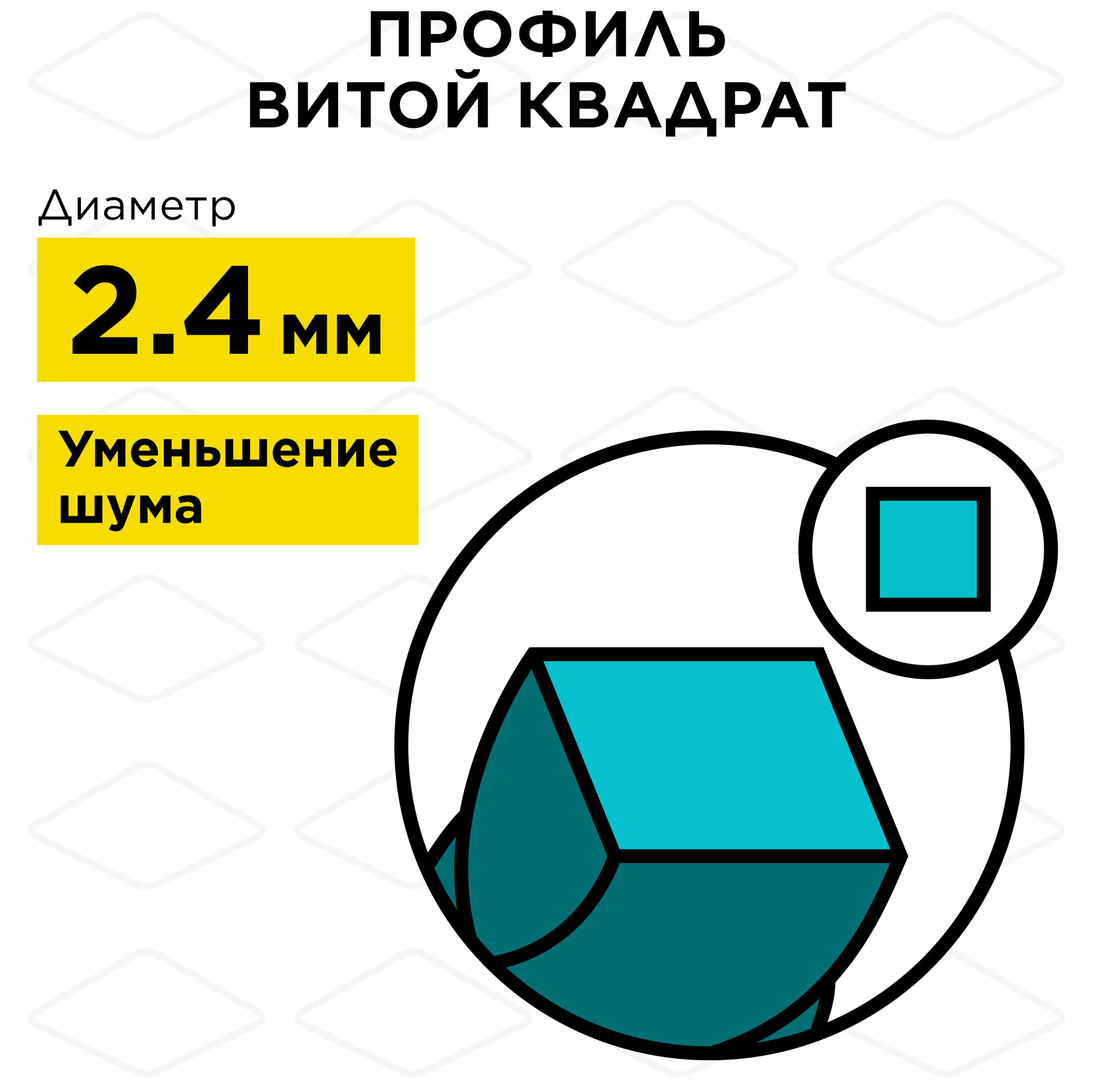 Корд триммерный в блистере DDE "Still line" (витой квадрат) 2,4 мм х 60 м, голубой — фото 1