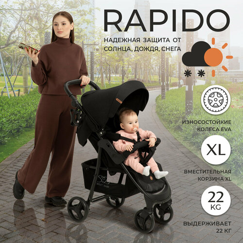 Прогулочная коляска Sweet Baby Rapido Black