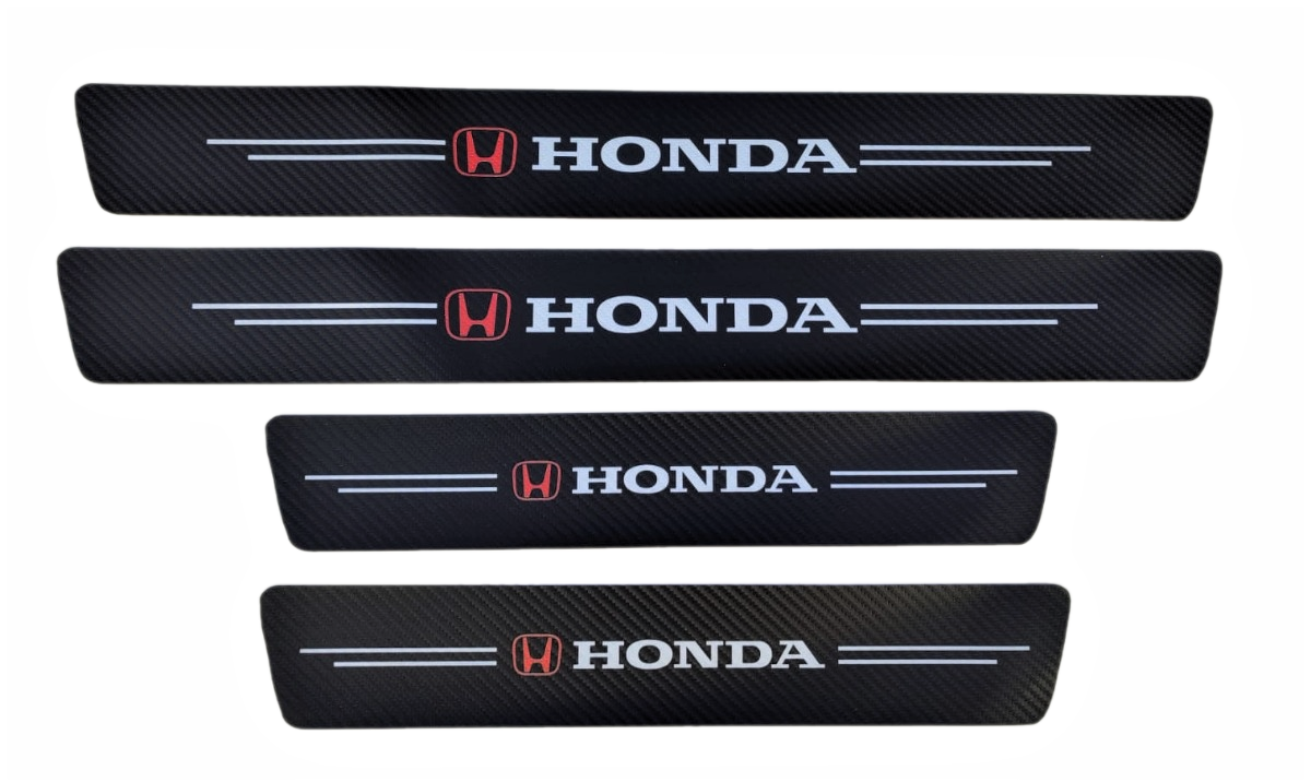 Универсальные защитные накладки на пороги HONDA (липкая лента карбон) 4 шт. дл.60/40 см шир. 7 см