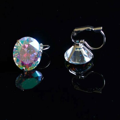 Серьги diSat искусственный камень кристаллы Swarovski голубой синий 695₽