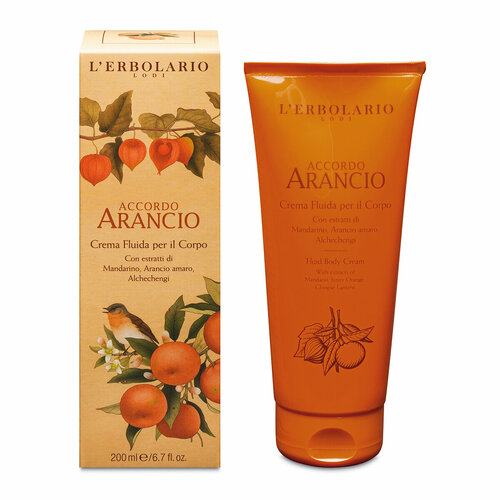 L'ERBOLARIO Крем-флюид для тела и рук с ароматом цитруса Accordo Arancio Fluid Body Cream 200мл
