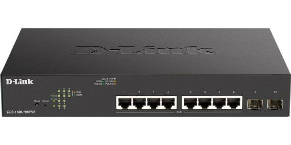 Коммутатор D-Link DGS-1100-10MPV2/A3A 8G управляемый