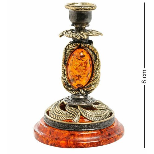 Подсвечник Ивовые листья янтарь 5772₽