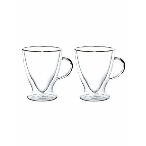 Набор чашек из двухслойного стекла 300 мл 2 шт 1383₽