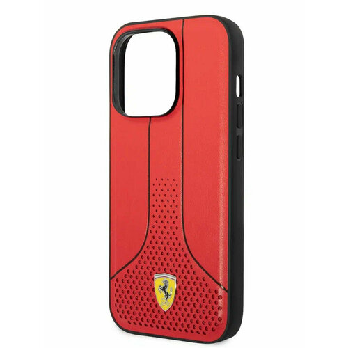 Чехол для iPhone 14 Pro Ferrari PU Smooth/Perforated 269P Hard Red (FEHCP14LPCSK) чехол ferrari leather perforated with red line hard для iphone 14 pro цвет черный fehcp14lrsek