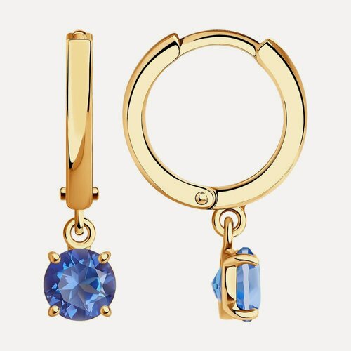 Изображение товара Серьги с подвесками, красное золото, 585 проба, топаз