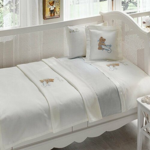 Tivolyo home T1212T10417102 Комплект детского постельного белья Tivolyo home POURTOL BEBE голубой без покрывала 9788₽