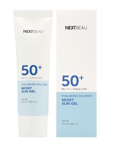 Солнцезащитный гель для лица Nextbeau Увлажняющий, с гиалуроновой кислотой SPF 50+/PA++++, 50 мл